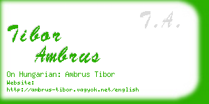 tibor ambrus business card
